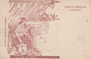 Kartenrückseite einer belgischen Ak zur Ausstellung 1905