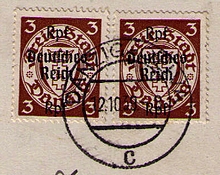 Briefmarke Danzig mit Aufdruck anno 1939