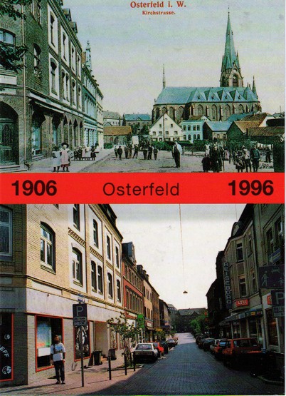 AK aus Osterfeld mit einer Abbildung von 1906 und 1996
